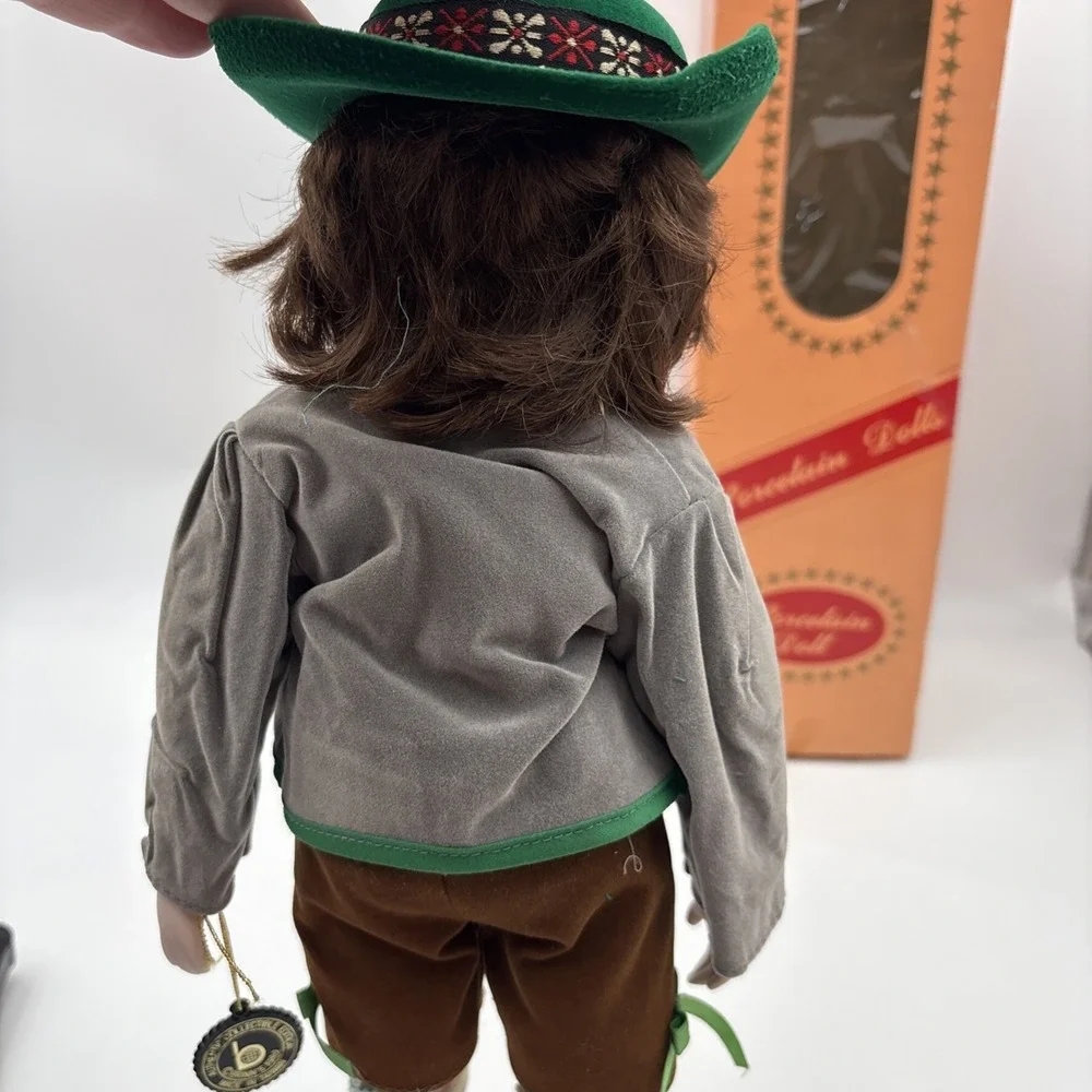 PORCELAIN DOLL Authentic Collectible Edition German Bavarian Boy Lederhosen